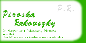 piroska rakovszky business card